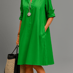 Bernadette - Luxusní smaragdové midi šaty