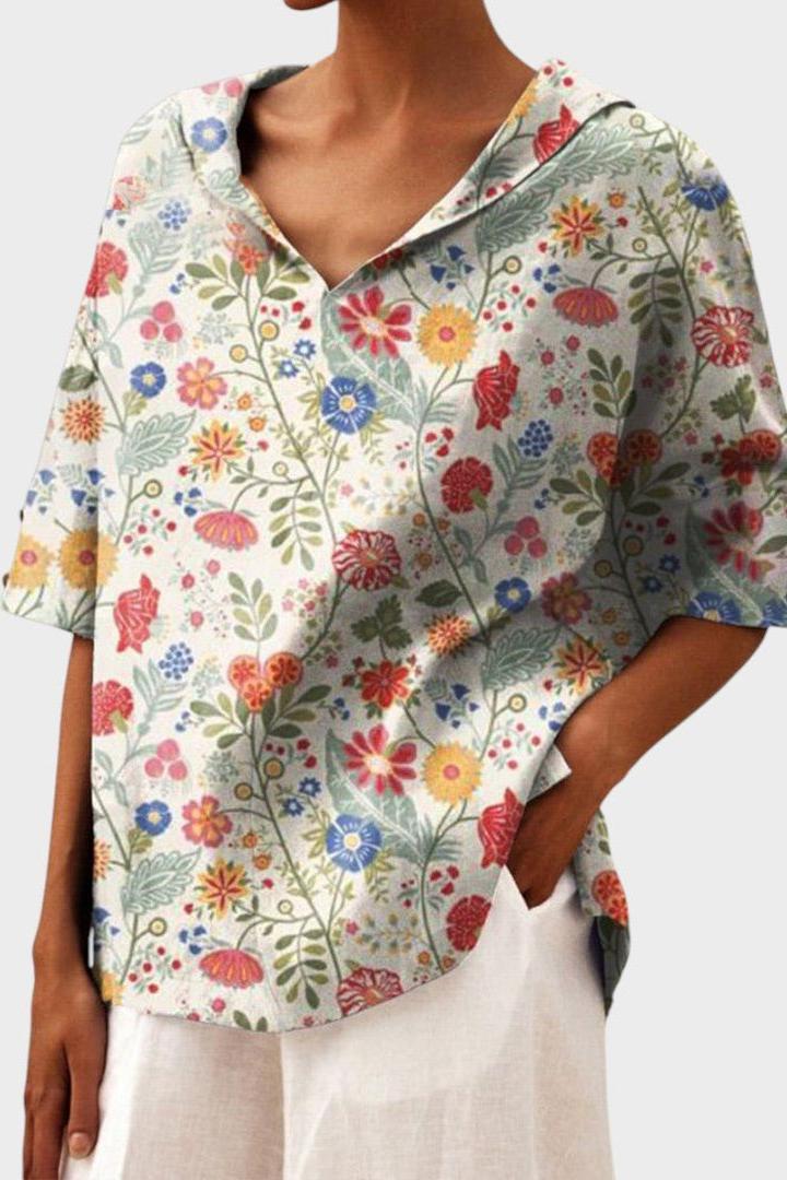 Flávia - Stylový lněný top