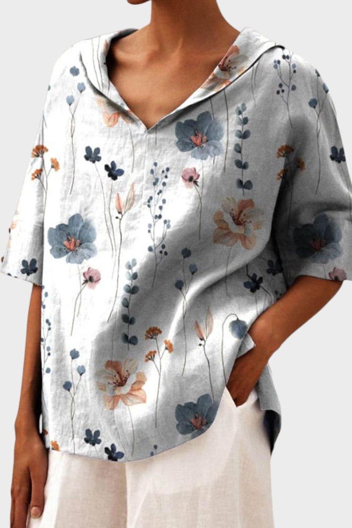 Flávia - Stylový lněný top