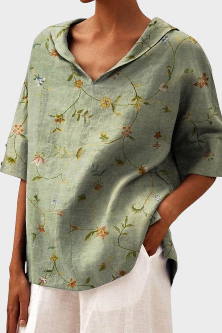 Flávia - Stylový lněný top