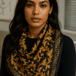 Galina Musta Foulard (100 % Hedvábí - 88 cm)