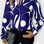 Joana - Stylová dlouhá rukávová blůza s ostrým výstřihem