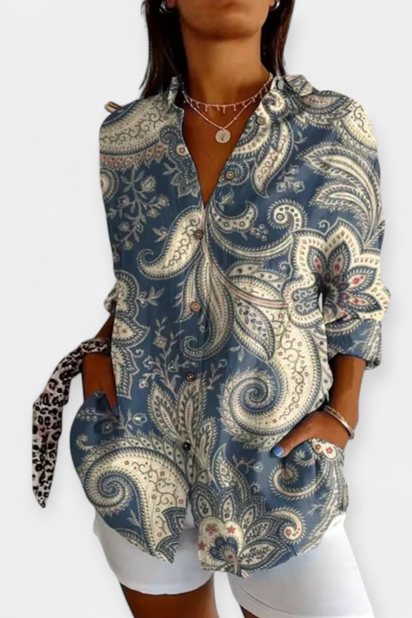 Košile na knoflíky s květinovým vzorem