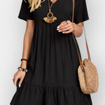 Kostkované šaty s V výstřihem