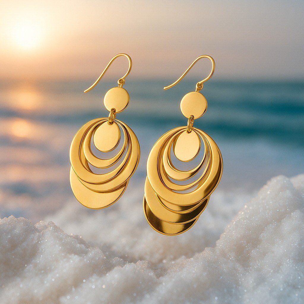 Kroužky z 925 stříbra v barvě mědi