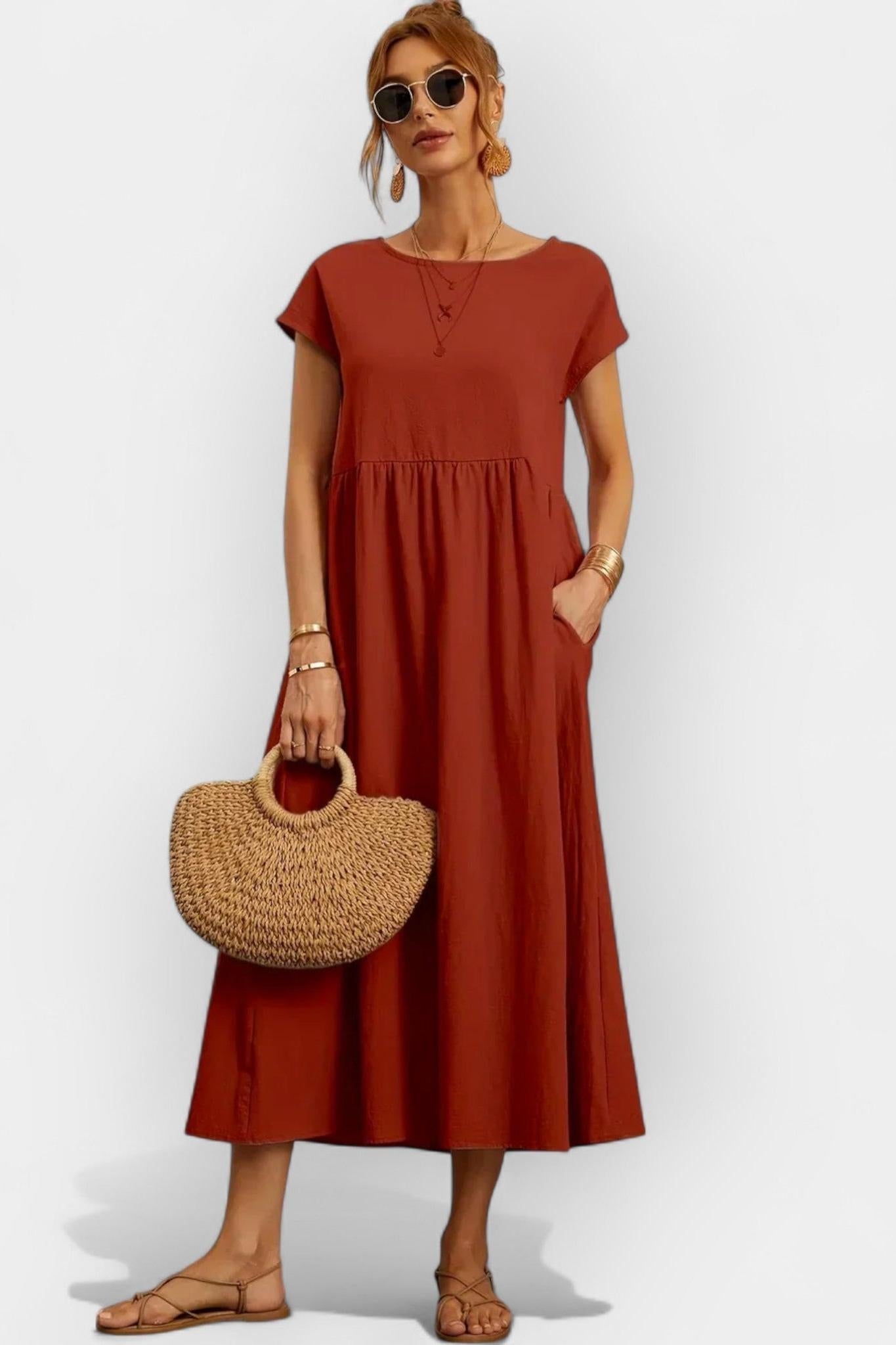 Lehká bavlněná šaty s kapsami