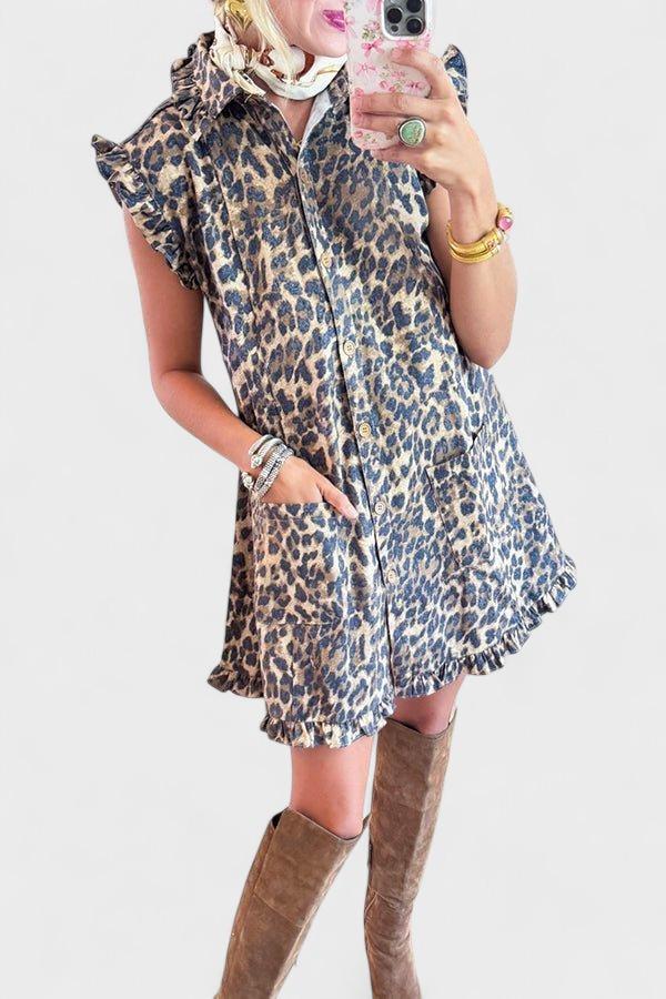 Leopardí šaty s volány