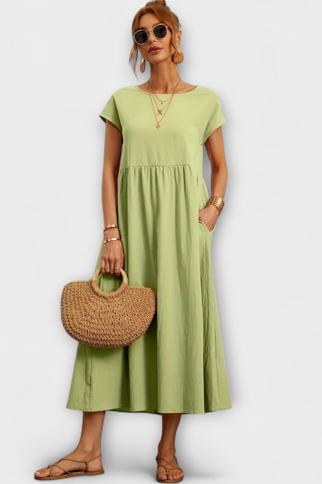 Minimekko s bočními kapsami