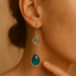 Modré drahokamové náušnice