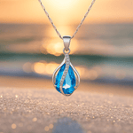 Modrý zirkonový náhrdelník