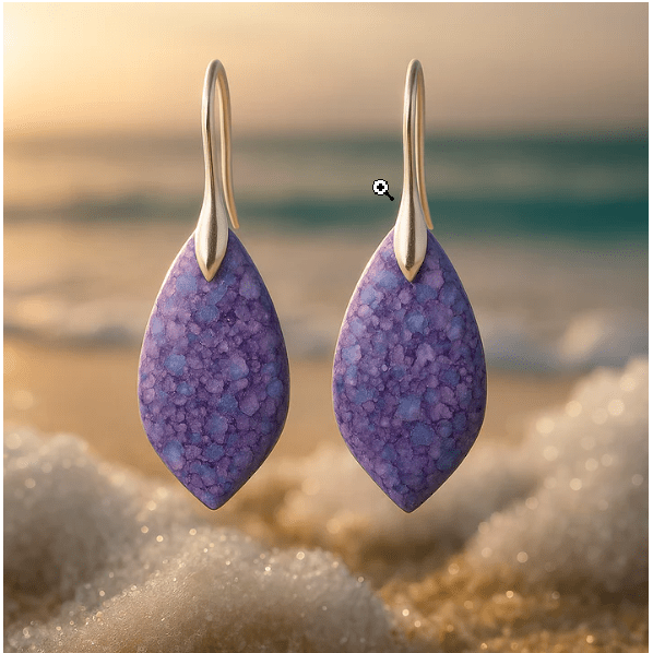 Náušnice s fialovými perlami