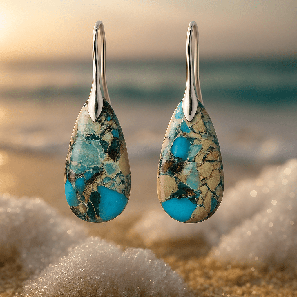 Rannekoru mořsky modré náušnice