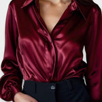 Saténová košile s límečkem