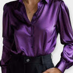 Saténová košile s límečkem