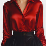 Saténová košile s límečkem