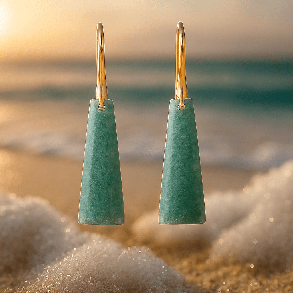 Smaragdově zelené aqua-náušnice