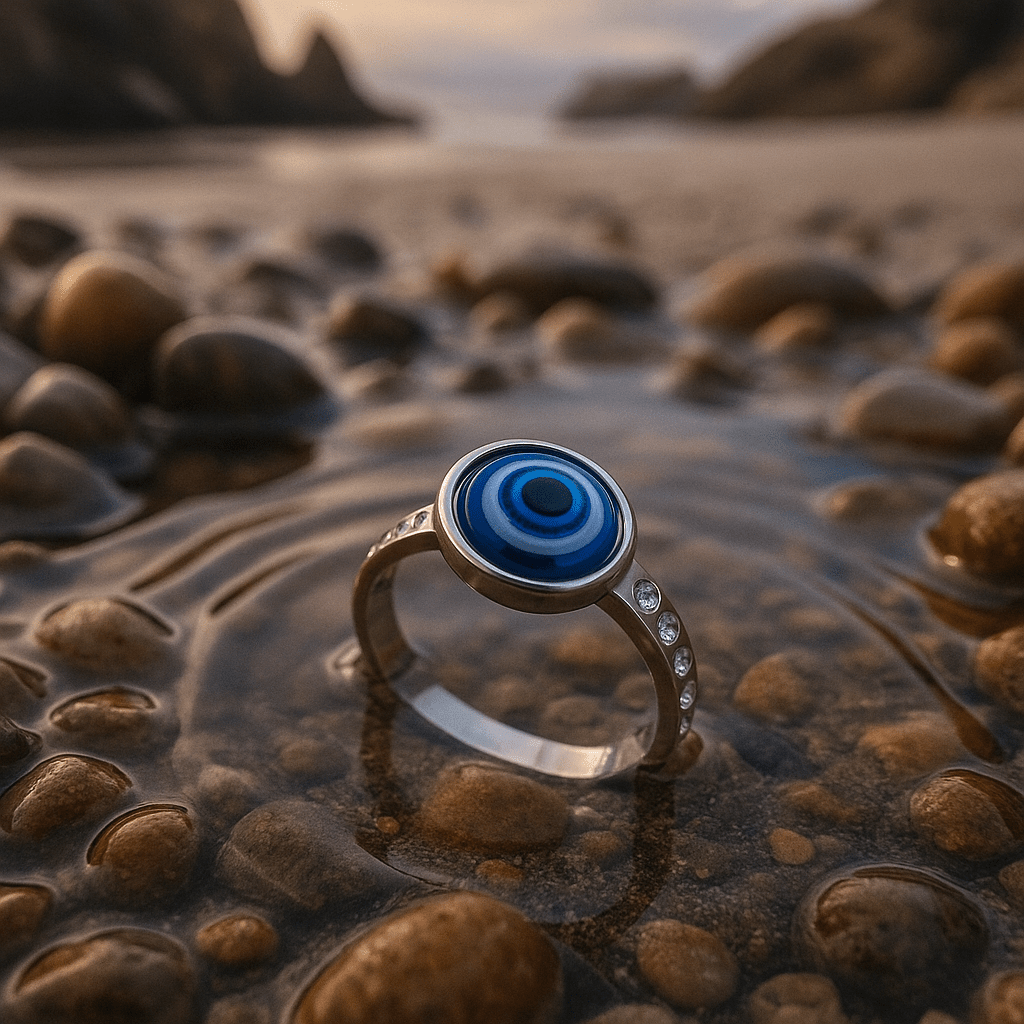 Stříbrný mramorový prsten